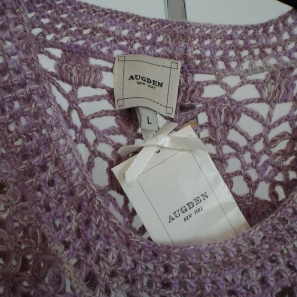 Anthropologie Augden Hydrangea Crop Sweater Alpaca Yarn Large NWT - Picture 5 of 8